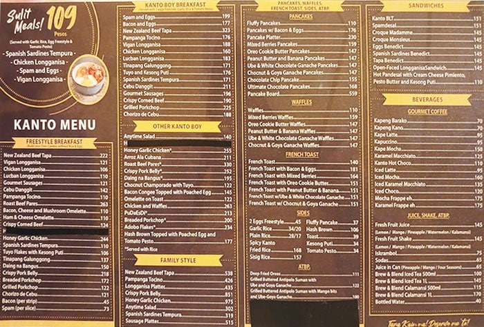 Kanto Freestyle Menu Official Menu as of October 2024